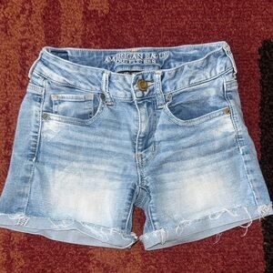 American Eagle Super Super Stretch Midi Jean Shorts